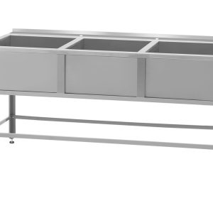 Ванна моечная ВМСб - 630/3 "Base"(полка 2-мя отверстиями,борт)